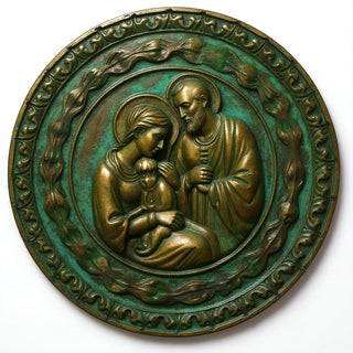 Holy Family Wall Plaque — Green Bronze finish