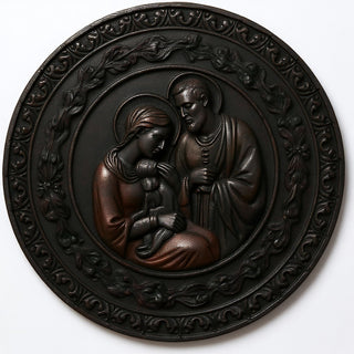 Holy Family Wall Plaque — Iron finish