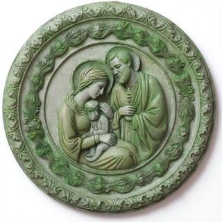 Holy Family Wall Plaque — Mossy Green finish