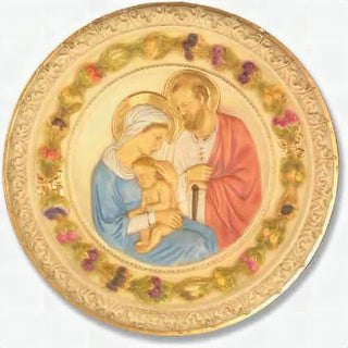 Holy Family Plaque Statue - 21-inch - Realistic Color - Hand-Painted