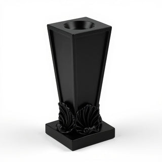 Four Shell Candleholder - 12-inch — Flat Black finish