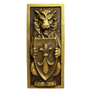 Lion Crest Wall Plaque - 38-inch — Antique Gold finish
