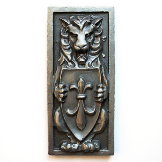 Lion Crest Wall Plaque - 38-inch — Aged Silver finish