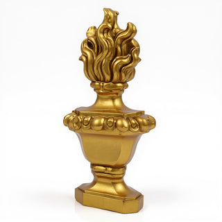 Flaming Torch Pediment Candleholder - 34-inch — Antique Gold finish