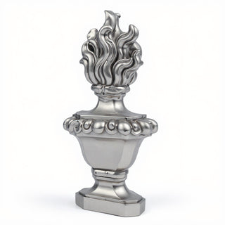 Flaming Torch Pediment Candleholder - 34-inch — Antique Silver finish