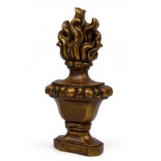 Flaming Torch Pediment Candleholder - 34-inch — Bronze finish