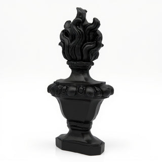 Flaming Torch Pediment Candleholder - 34-inch — Dusted Black finish