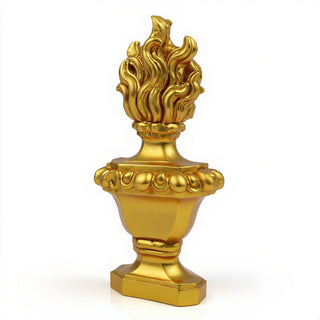 Flaming Torch Pediment Candleholder - 34-inch — Deep Gold finish