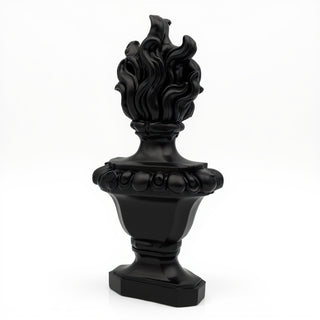 Flaming Torch Pediment Candleholder - 34-inch — Flat Black finish