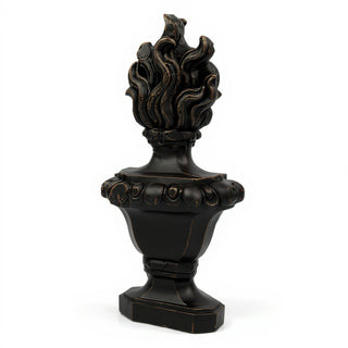 Flaming Torch Pediment Candleholder - 34-inch — Iron finish