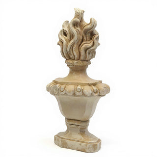 Flaming Torch Pediment Candleholder - 34-inch — Museum Terracotta finish