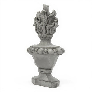 Flaming Torch Pediment Candleholder - 34-inch — Old Stone finish
