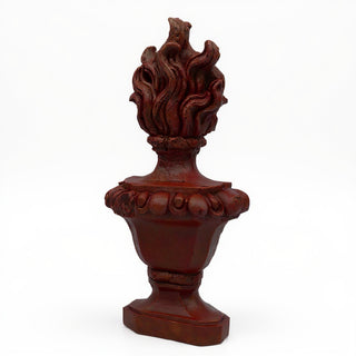 Flaming Torch Pediment Candleholder - 34-inch — Rust finish