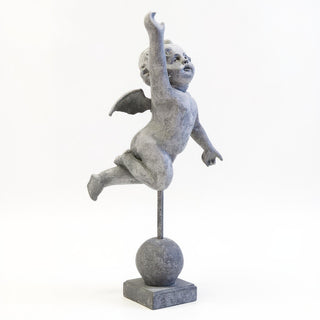 San Giovanni Cherub Statue — Mossy Green finish