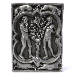 Adam and Eve Wall Plaque - 14-inch — Aged Silver finish