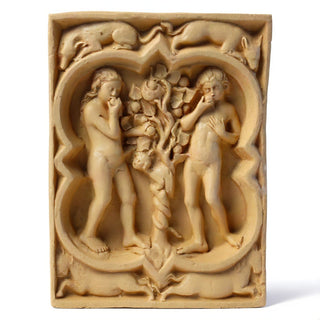 Adam and Eve Wall Plaque - 14-inch — Dusted Sand finish