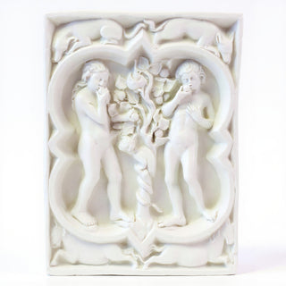 Adam and Eve Wall Plaque - 14-inch — Flat White finish