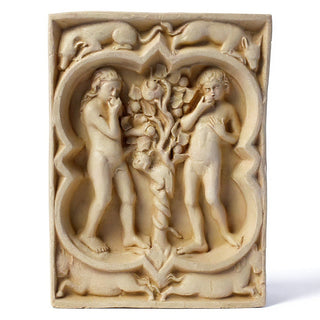 Adam and Eve Wall Plaque - 14-inch — Museum Terracotta finish