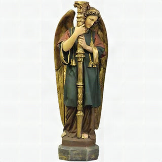 Majestic Guardian Angel-L Statue - 52-inch - Realistic Color - Hand-Painted