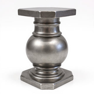 Ball Pediment Pedestal - 28.5-inch — Aged Silver finish