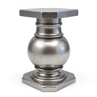 Ball Pediment Pedestal - 28.5-inch — Antique Silver finish
