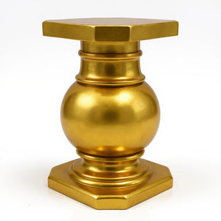 Ball Pediment Pedestal - 28.5-inch — Deep Gold finish