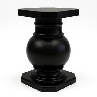 Ball Pediment Pedestal - 28.5-inch — Flat Black finish