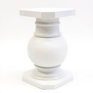 Ball Pediment Pedestal - 28.5-inch — Flat White finish