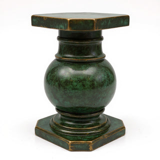 Ball Pediment Pedestal - 28.5-inch — Green Bronze finish