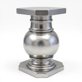 Ball Pediment Pedestal - 28.5-inch — Silver finish