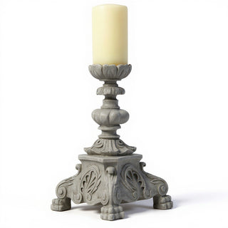 Baroque Candleholder - 13-inch — Antique Stone finish