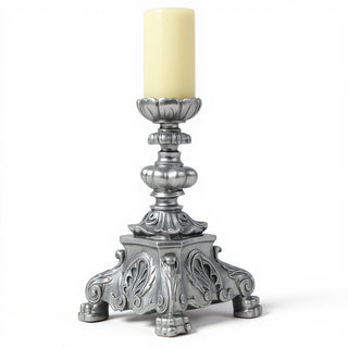 Baroque Candleholder - 13-inch — Antique Silver finish