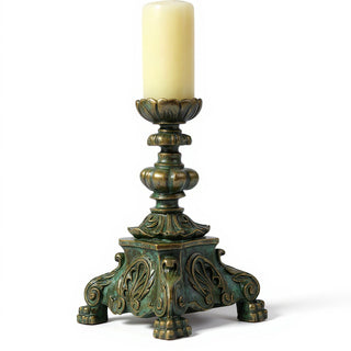 Baroque Candleholder - 13-inch — Green Bronze finish