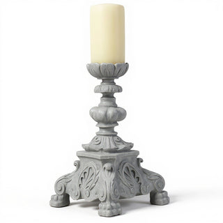 Baroque Candleholder - 13-inch — Limestone finish