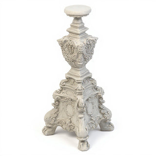 Ornate Candleholder - 24-inch — Antique White finish