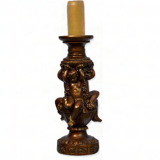 Cherubs of Capri Candleholder - 20.5-inch — Bronze finish