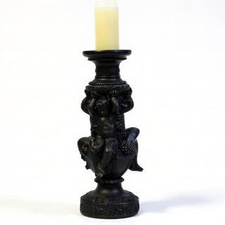 Cherubs of Capri Candleholder - 20.5-inch — Dusted Black finish