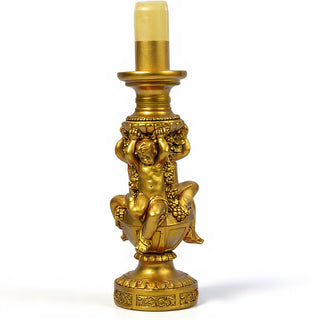 Cherubs of Capri Candleholder - 20.5-inch — Deep Gold finish