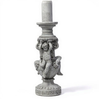 Cherubs of Capri Candleholder - 20.5-inch — Limestone finish