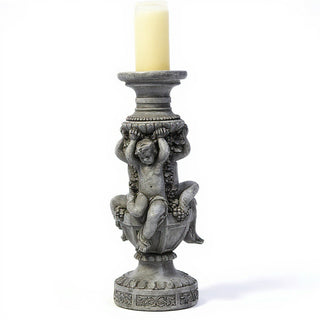 Cherubs of Capri Candleholder - 20.5-inch — Old Stone finish