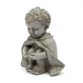Pondering Baby Saint Francis of Assisi Statue - 14-inch — Antique Stone finish