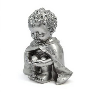Pondering Baby Saint Francis of Assisi Statue - 14-inch — Antique Silver finish