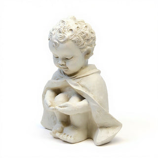 Pondering Baby Saint Francis of Assisi Statue - 14-inch — Antique White finish