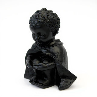 Pondering Baby Saint Francis of Assisi Statue - 14-inch — Dusted Black finish