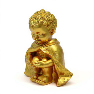Pondering Baby Saint Francis of Assisi Statue - 14-inch — Deep Gold finish