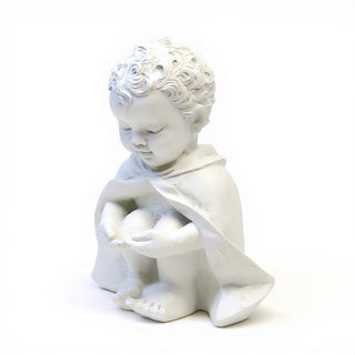 Pondering Baby Saint Francis of Assisi Statue - 14-inch — Flat White finish