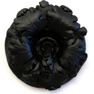 Leafy Medallion Wall Medallion - 15-inch — Flat Black finish