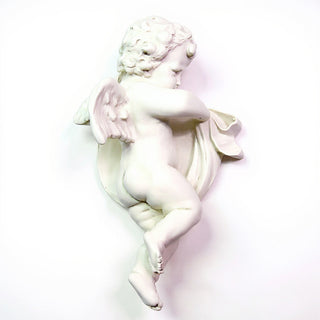 Cherub Tapestry Left Statue - 12-inch — Flat White finish