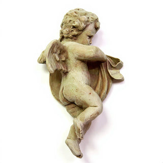 Cherub Tapestry Left Statue - 12-inch — Gothic Stone finish