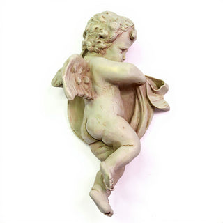 Cherub Tapestry Left Statue - 12-inch — Museum Terracotta finish